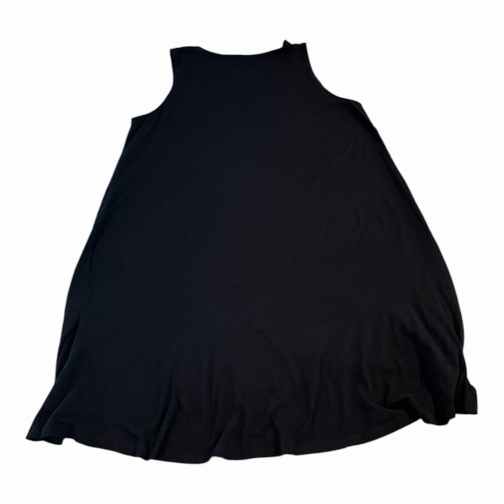 Lord & Taylor Black Cotton Sleeveless A-Line Midi Tent Dress Women's Size 2X